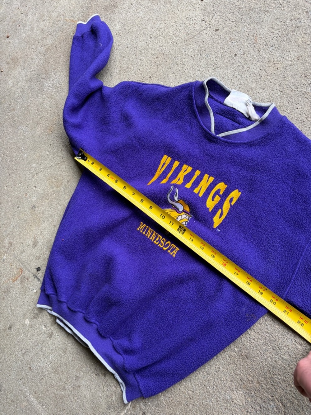 Minnesota Vikings 90s Vintage Cotton Purple Crewneck Sweatshirt Medium - Picture 11 of 11